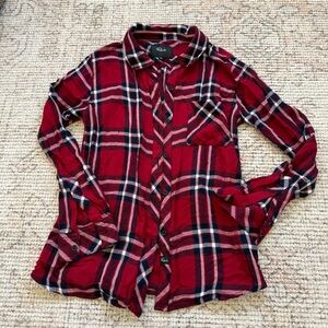 Rails XS top Red Plaid Button-Up Shirt